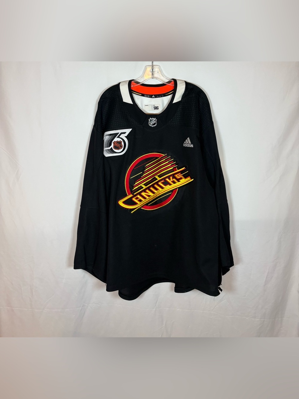 Adidas Vancouver Canucks #1 MiC Made In Canada Black Skate Practice Jersey 60G